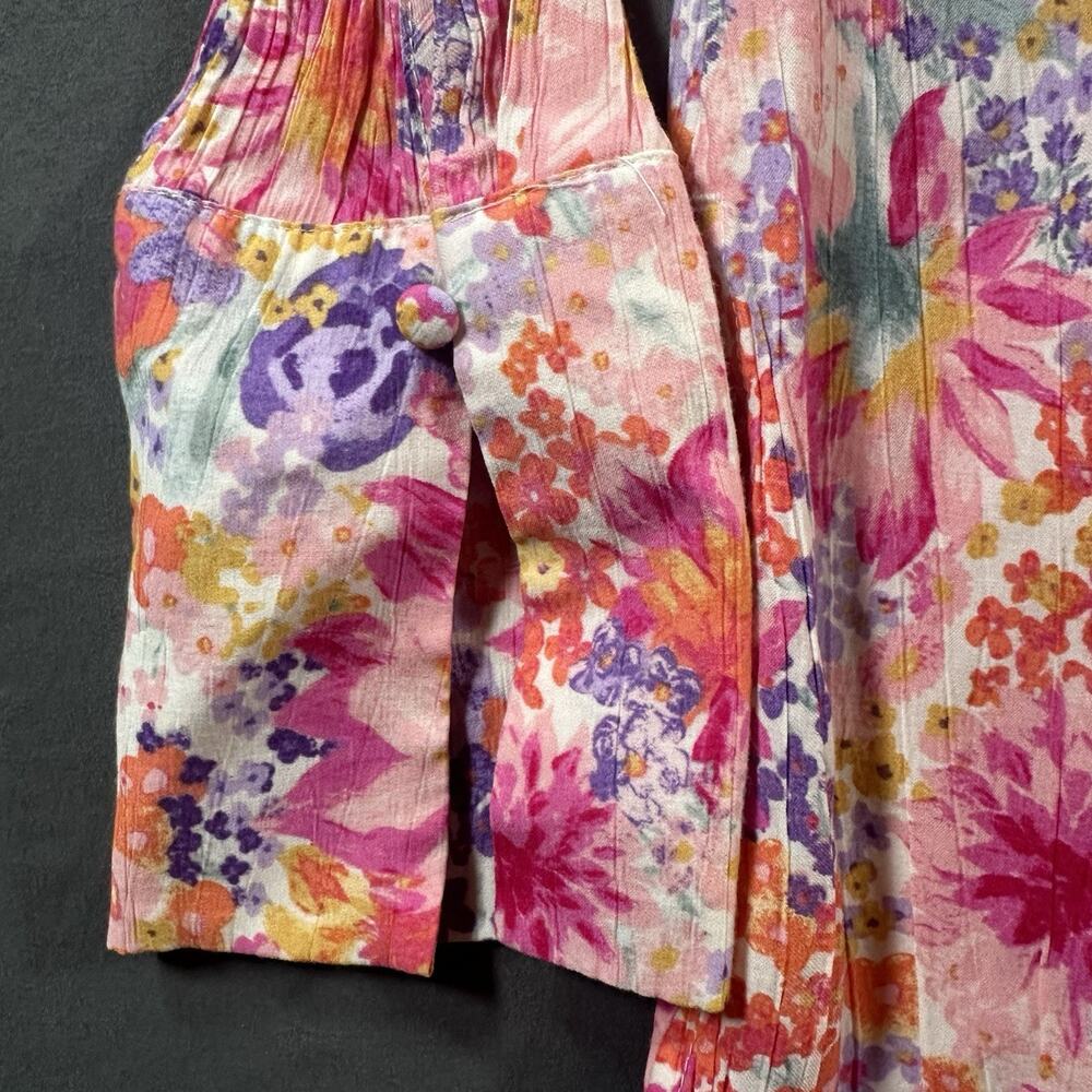 H&M Multicolor Floral Button-Up Collared Long Sleeve Blouse M - Picture 6 of 7